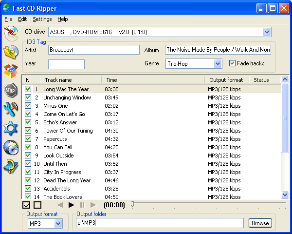 Fast CD Ripper - CD to WMA,OGG,MP3,WAV,ID3Tag v2,CDDB.